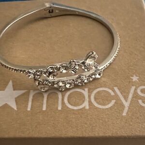 Givenchy Elegant Silver Bracelet with Crystal Accents